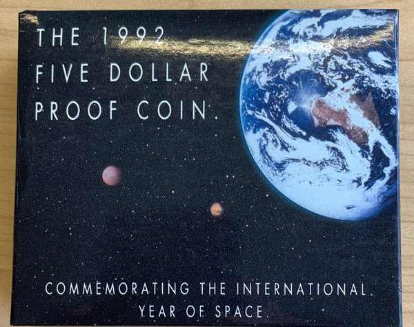 Australia 1992 Royal Australian Mint $5 Space Aluminium Bronze Proof Coin