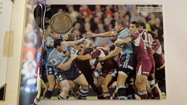 Australia Post 2008 Centenary of Rugby League Stamps and $1 Rugby coin in Limited Issue Booklet