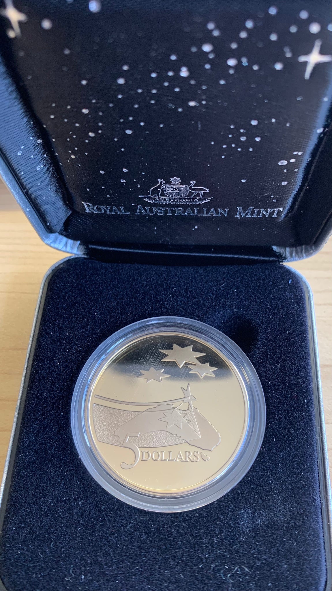 Australia 1992 Royal Australian Mint $5 Space Aluminium Bronze Proof Coin