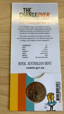 2016 Australia $1 The Change Over 50 Years of Decimal Currency