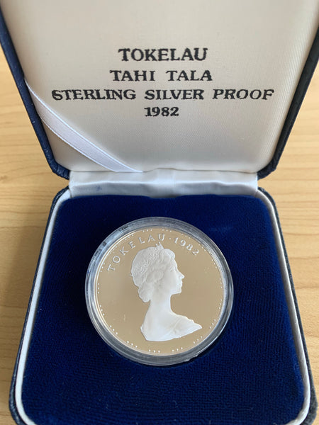 Tokelau 1982 $1 Tahi Tala Fishing .925 Silver Proof Coin Box Cert