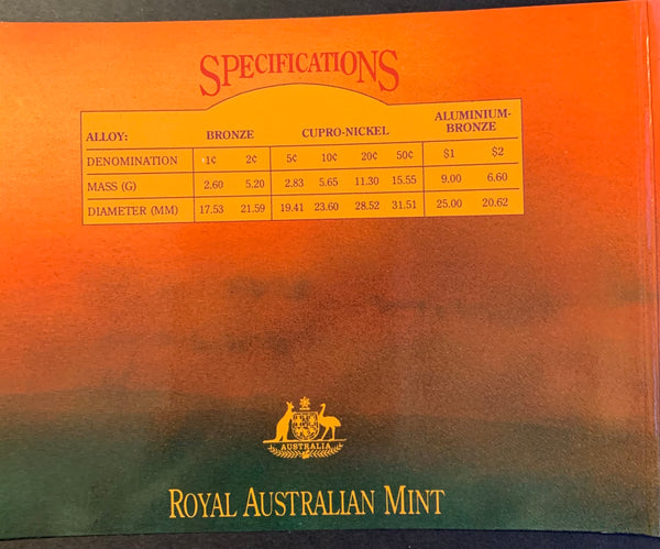 Australia 1989 Royal Australian Mint Uncirculated Coin Set