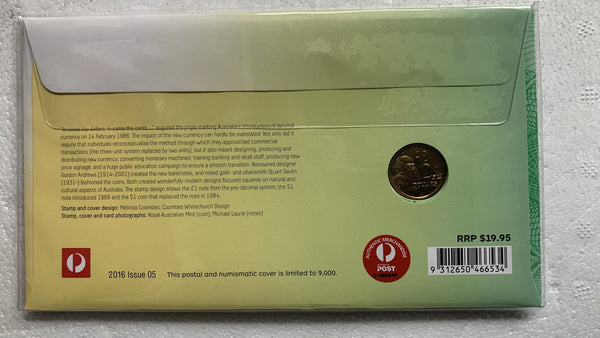 Australia 2016 Decimal Currency Anniversary PNC with $2 coin