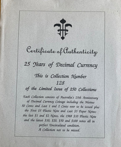Australia 1991 25 Years of Decimal Currency  Coins & Banknotes Folder