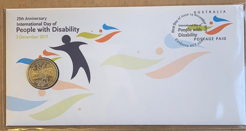 2017 Australia 20c 25th Anniversary International Day of People With Disability PNC