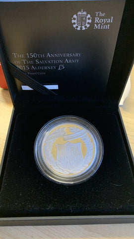 Alderney Great Britain 2015 Salvation Army 5 Pounds Silver Proof