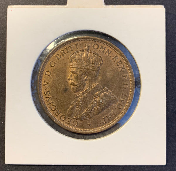 Australia 1911 Penny King George V coin aUnc Condition