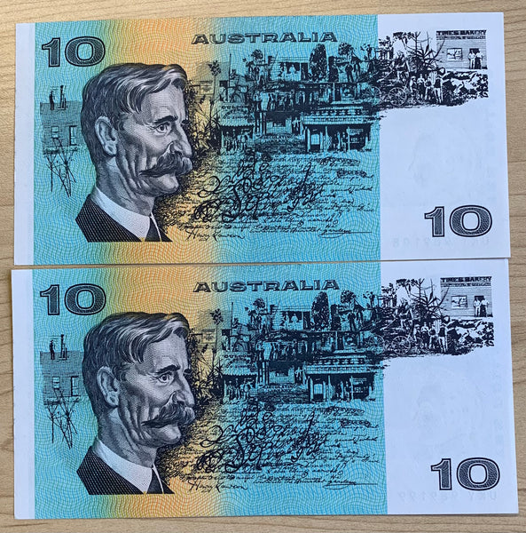 Australia R309 $10 Banknote Johnston/Fraser Pair