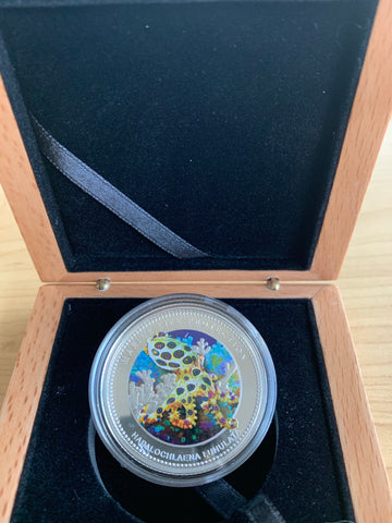 Palau 2012 $1 Marine Life Protection Coloured Silver Plated Proof Coin