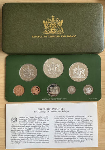 Trinidad and Tobago 1979 Silver Proof  Coin Set