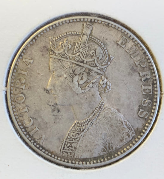 India 1891 Queen Victoria Silver Rupee