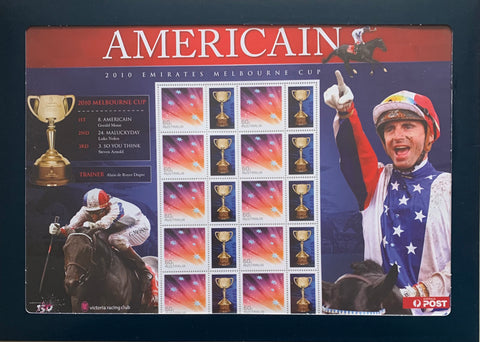 2010 Australia 60c Americain (winner of the Melbourne Cup) Personalised Stamp Sheet