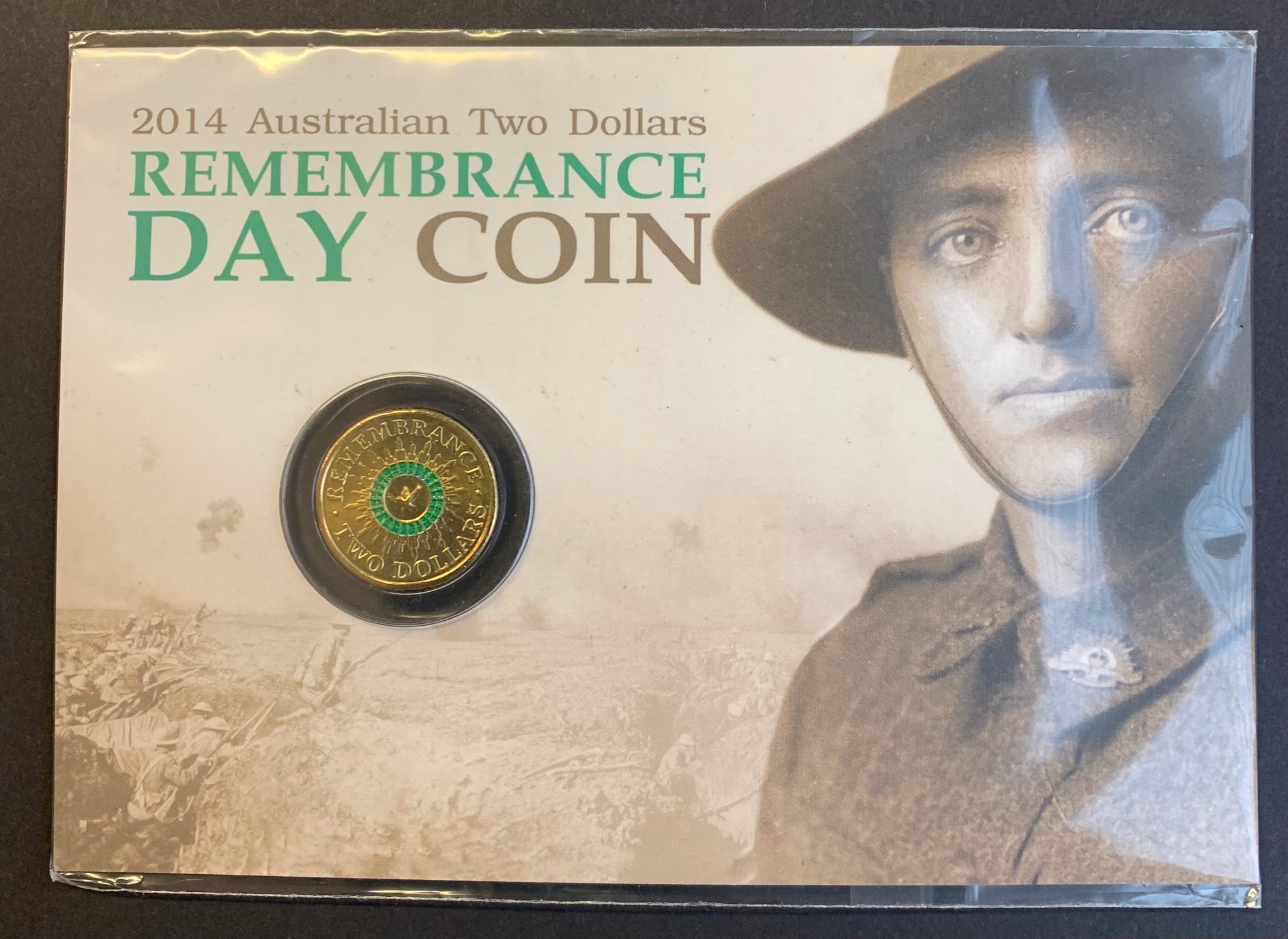 2014 Royal Australian Mint $2 Remembrance Day Coloured Uncirculated Coin