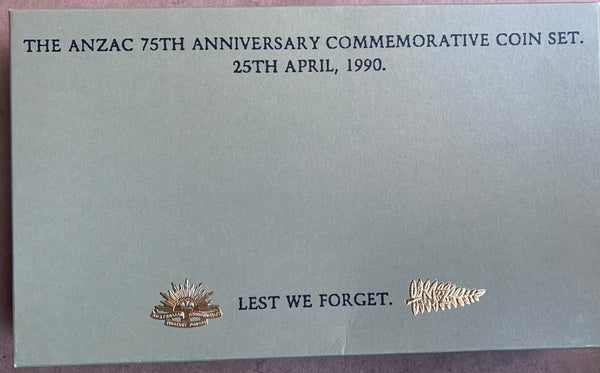 Australia 1990 RAM 75th Anniversary ANZAC $5 Commemorative Coin Set