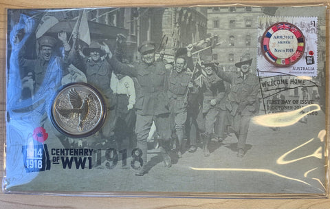 2018 WWI Centenary PNC with $1 coin