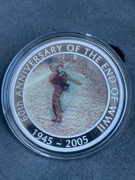 Australia 2005 60th Anniversay of the end of WWII 1oz silver Moving Image Proof coin