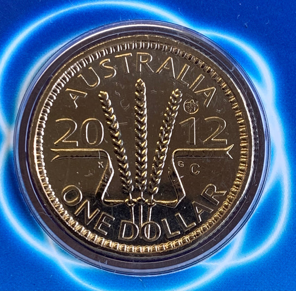 Australia 2012 Royal Australian Mint $1 Wheat Sheaf Bluebell Counterstamp Dollar Coin