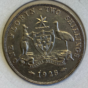 Australia 1928 2/- Florin aEF