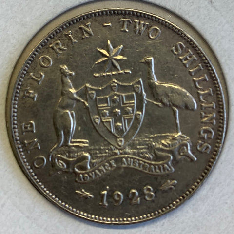 Australia 1928 2/- Florin aEF