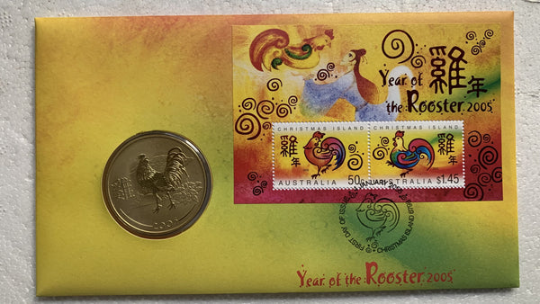 Australia 2005 Fifty Cents 50c Chinese Lunar New Year of the Rooster 50c PNC