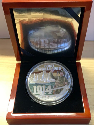 2014 First world War Series - War Declared 5oz 999 Silver Coin Box Cert