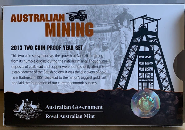 Australia 2013 Royal Australian Mint Mining 2 Coin Proof Set