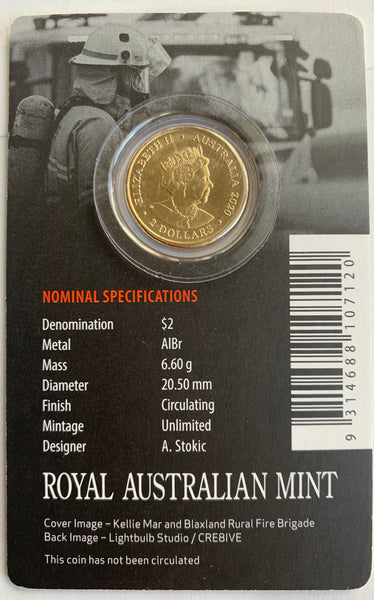 2020 RAM $2 Brave Australia's Firefighters Uncirculated Coloured Coin