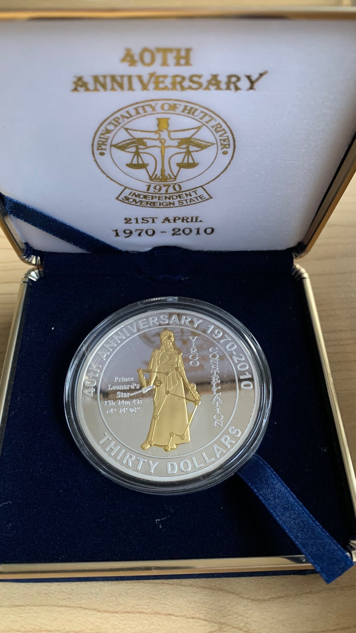 Australia Hutt River Province 2010 $30 Fortieth Anniversary Proof