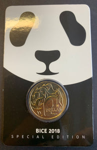 Australia 2018 Royal Australian Mint $1 Beijing Privy Mark Coin Exhibition carded Uncirculated Coin