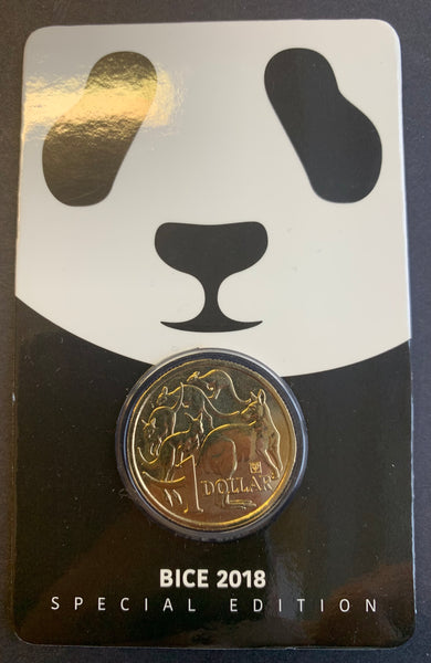 Australia 2018 Royal Australian Mint $1 Beijing Privy Mark Coin Exhibition carded Uncirculated Coin