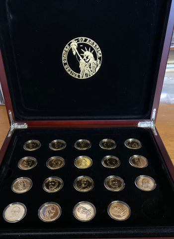 USA $1 Gold Plated Presidents Coin collection. 39 Coins.