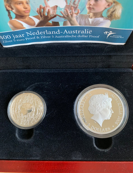 Australia Holland Netherlands 2006 $5 400 Years Australia On The Map Duyfken 1oz .999 Proof Silver Coin & Netherland