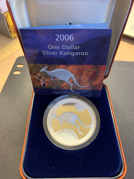 Australia 2006 Royal Australian Mint  $1 Kangaroo Silver Proof Coin