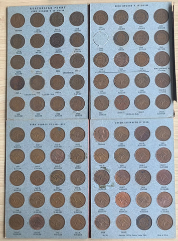 Australia Penny collection complete Excluding 1930 in Dansco Album