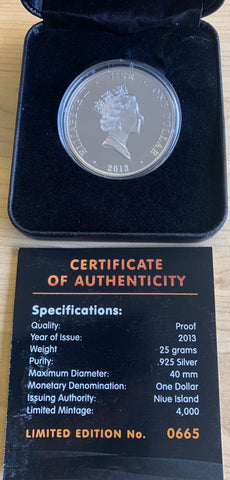 Niue 2013 $1 Discovery of Oil 25 grams silver Proof Coin