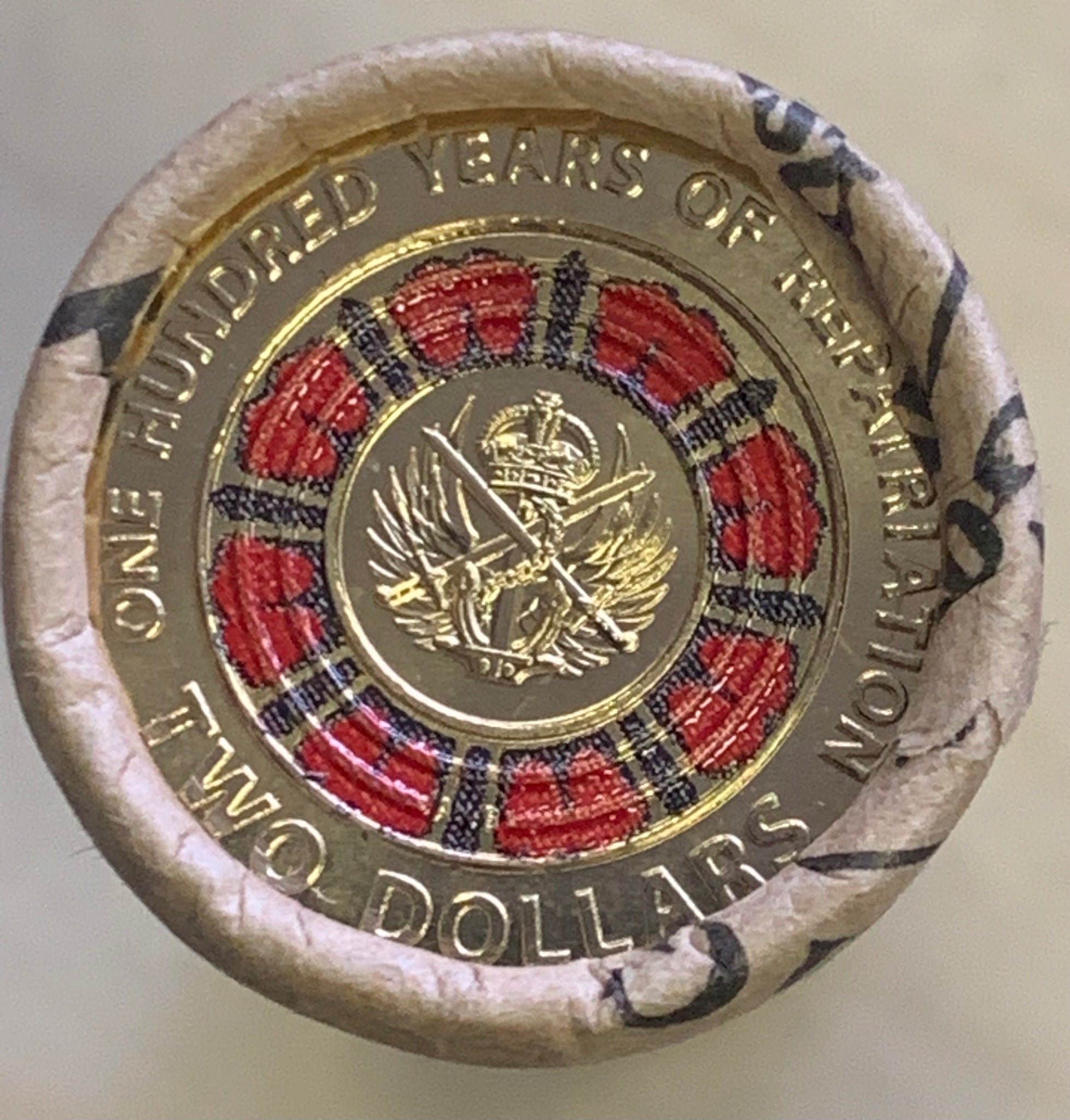 Australia 2019 Royal Australian Mint $2 Coloured Repatriation coin in RAM Roll