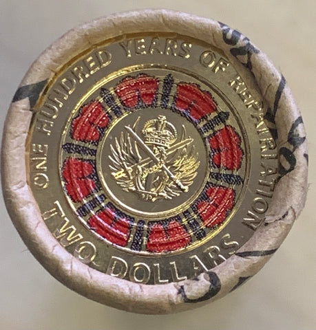 Australia 2019 Royal Australian Mint $2 Coloured Repatriation coin in RAM Roll