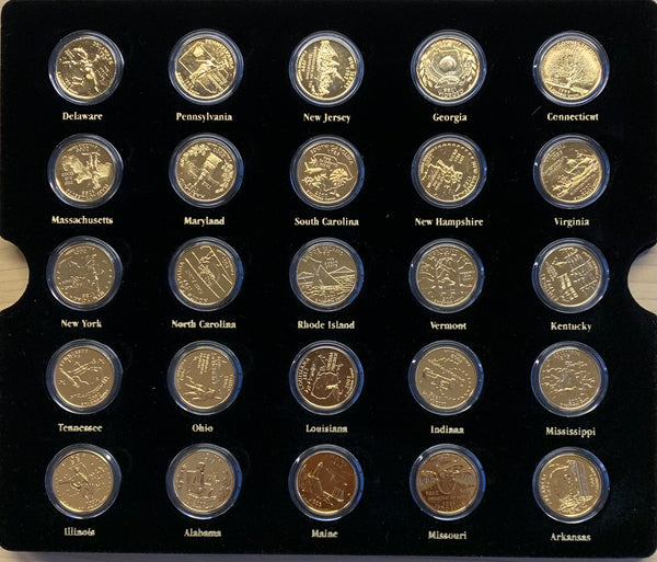 USA Gold Plated 50 States Quarter Dollar 25 cents collection