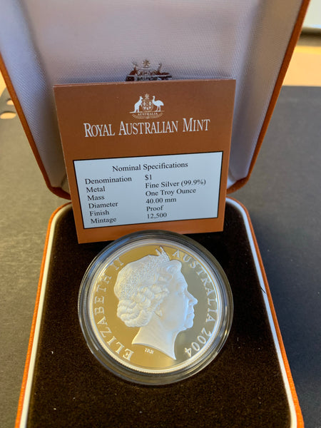 Australia 2004 Royal Australian Mint $1 Kangaroo Silver Proof Coin