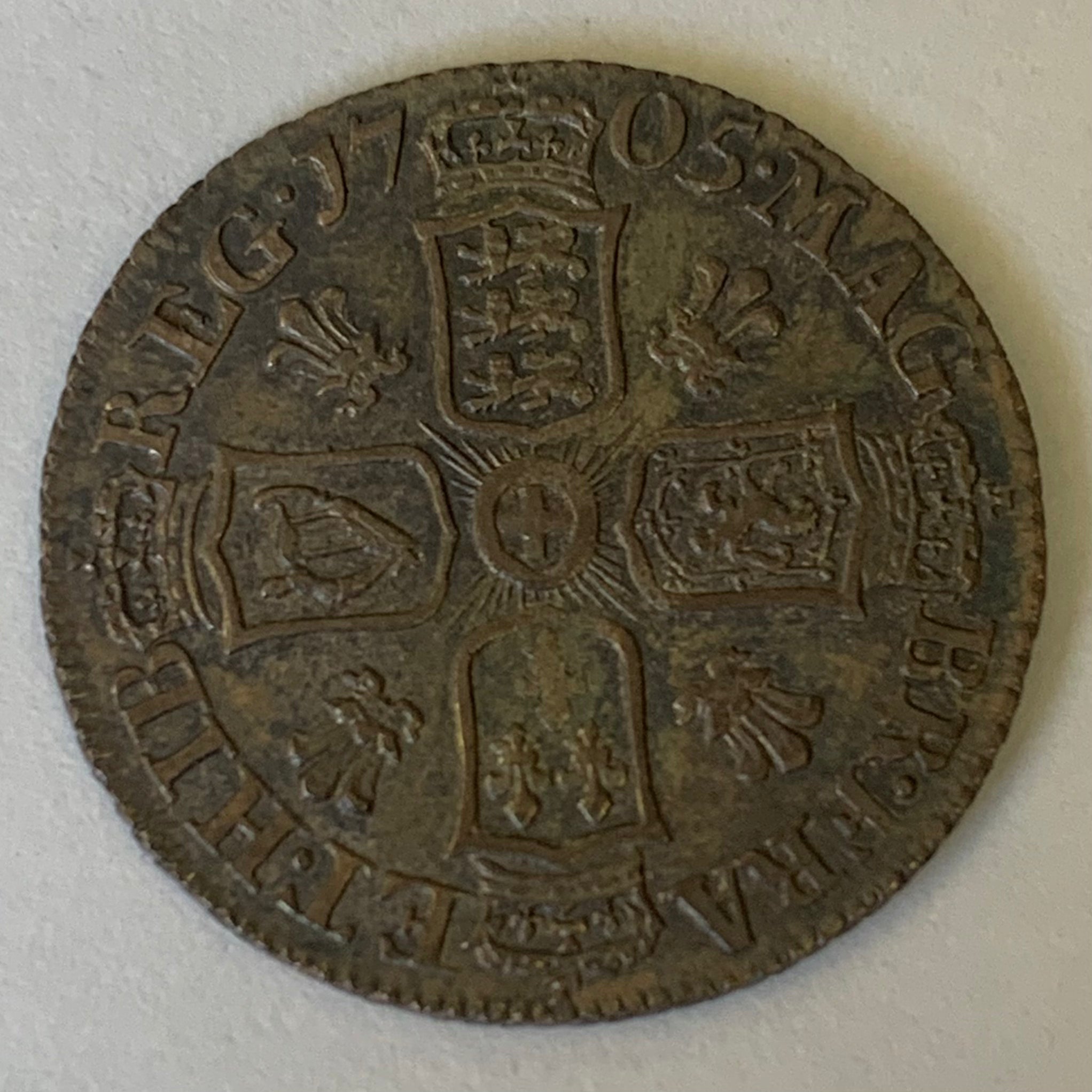 UK Great Britain 1705  Queen Anne Silver Sixpence Coin EF