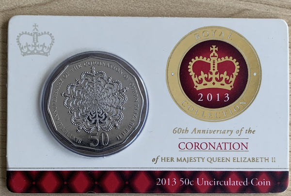 2013 50c Fifty Cents RAM 60th Anniversary Coronation Queen Elizabeth Uncirculated Coin