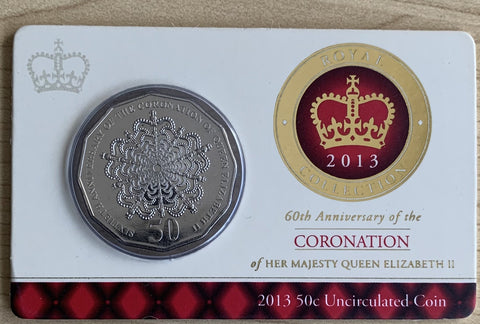 2013 50c Fifty Cents RAM 60th Anniversary Coronation Queen Elizabeth Uncirculated Coin
