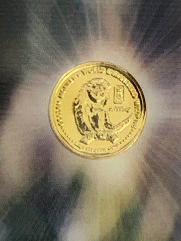 Laos 2004 5,000 Kip Golden Monkey Gold Coin.