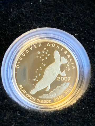 2007 $5 Platypus Discover Australia Series 1/25th oz  .9999 Gold Coin