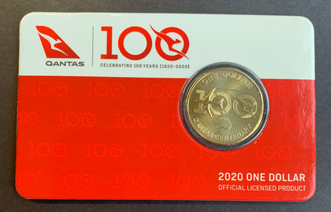 2020 Royal Australian Mint $1 Qantas Centenary Celebrating 100 Years Carded Uncirculated Coin