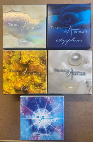 Australia 2007 - 2011 Perth Mint $1 Treasures of Australia Series set of 5 Proof 1oz .999 Silver Coin
