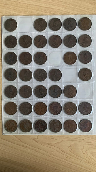 Australia Penny collection Penny Set Excluding 1914,1925, 1946 & 1930