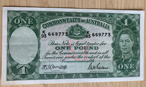 R30 KGVI Commonwealth of Australia £1 One Pound Armitage/McFarlane VF