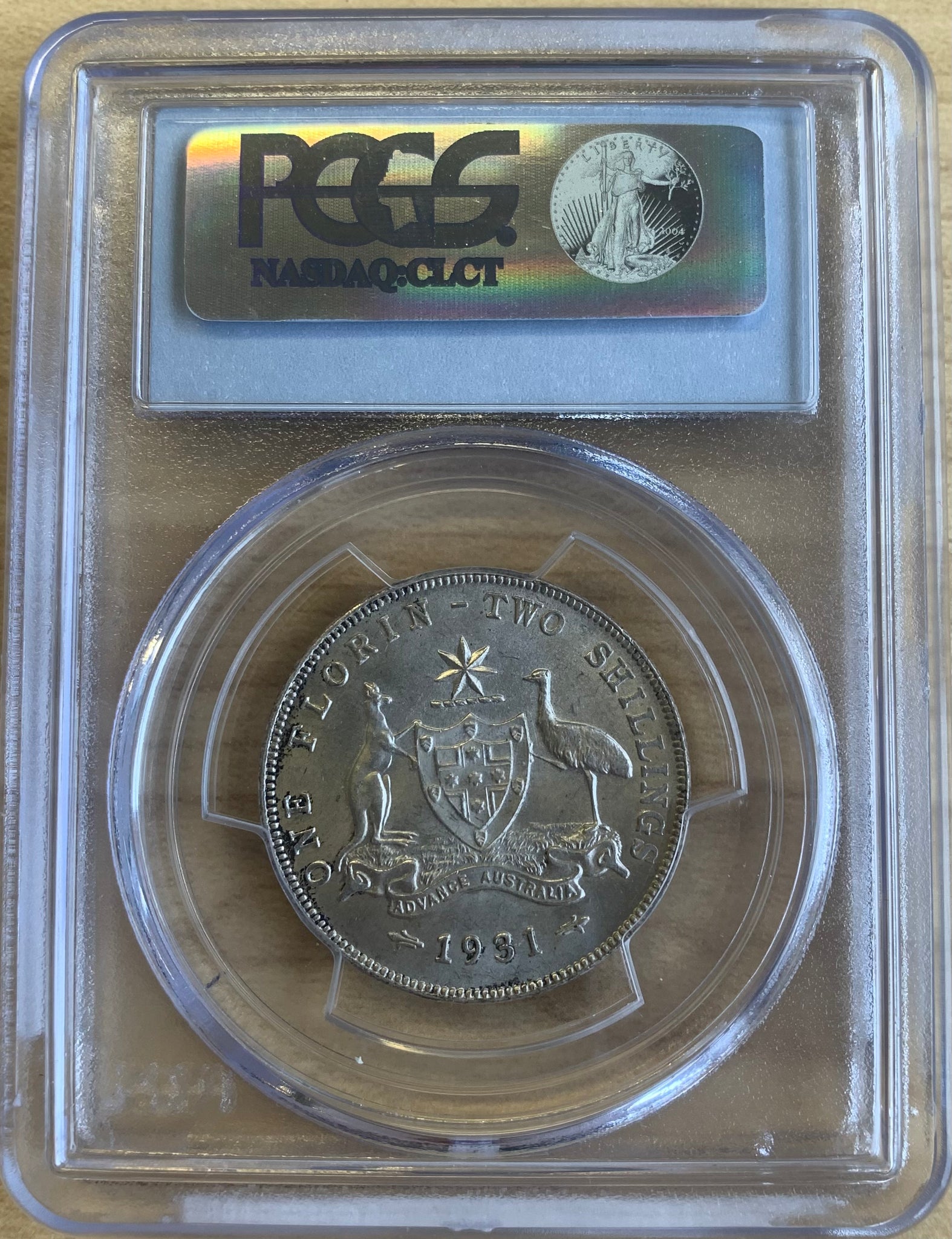 Australia 1931 2/- Two Shillings One Florin Grade PCGS MS63