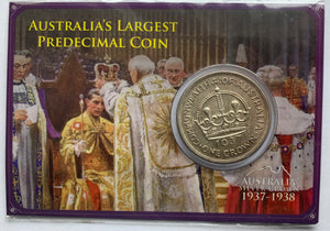 Australia 1937 Crown 5/- on Card
